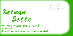 kalman selle business card
